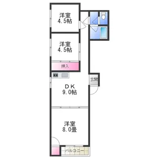 ライフ遠里小野【2階】の間取り