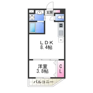 リックス天王寺南【2階】の間取り