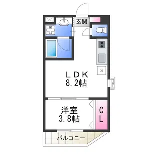 リックス天王寺南【3階】の間取り