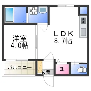 Rパレス矢田【105号室】の間取り