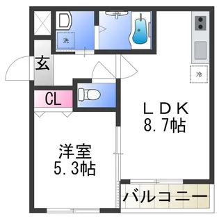 フジパレス我孫子西Ⅴ番館【1階】の間取り