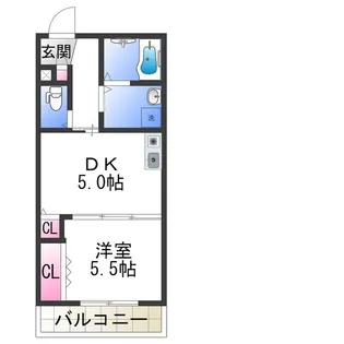 エルサ住之江【201号室】の間取り