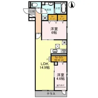 La Mia Casa上住吉【0102号室】の間取り