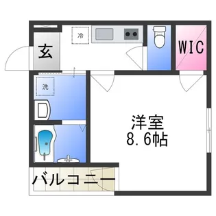 フジパレス針中野湯里【0102号室】の間取り