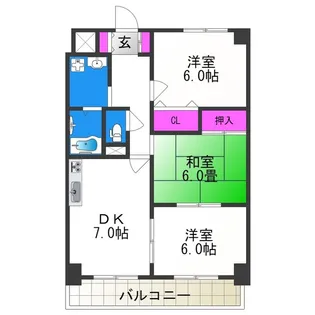 レグルス北池【5階】の間取り
