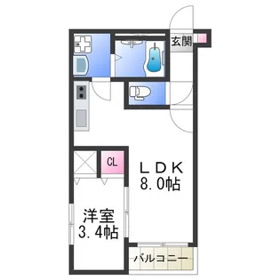 アバンティオエクラ【2階】の間取り