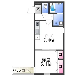 フジパレス我孫子西Ⅴ番館【1階】の間取り