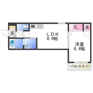 1LDKの間取り画像