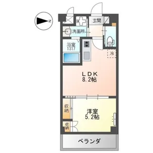 1LDKの間取り画像