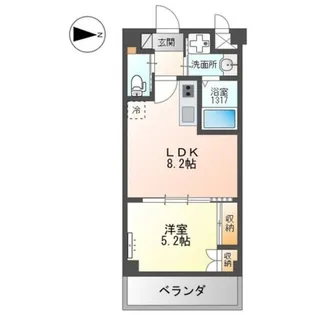 1LDKの間取り画像