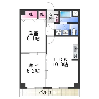 コーポラスROSA【3階】の間取り