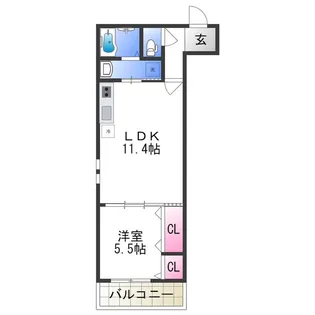 CASA doro清水丘【0205号室】の間取り