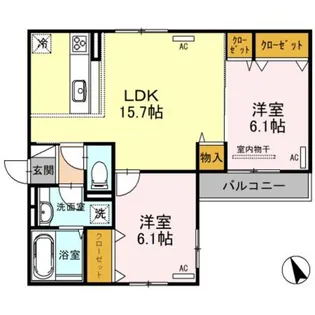 ザ・バンダイ【0202号室】の間取り