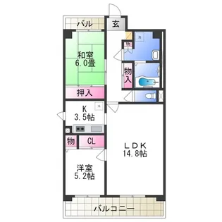 アンシャンテ平野【5階】の間取り