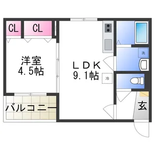 ニスム御崎【4階】の間取り