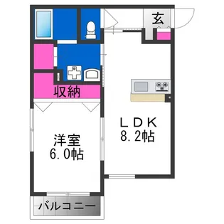Glicina南巽vient【2階】の間取り