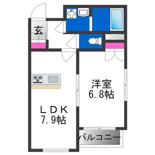 Glicina南巽vient【3階】の間取り