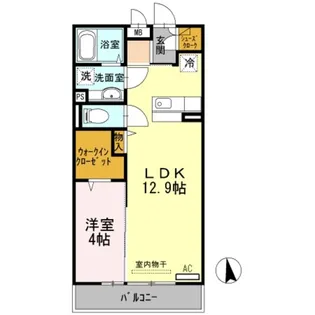 ラ・ヴィ・アン・フルール【2階】の間取り