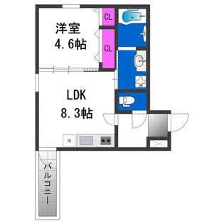 フジパレス長居西Ⅲ番館【2階】の間取り