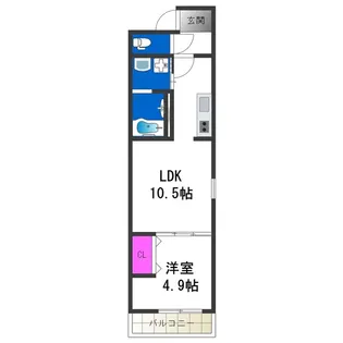 フジパレス住吉長居Ⅴ番館【3階】の間取り