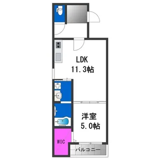 フジパレス住吉遠里小野【3階】の間取り