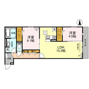 Futawa美章園【0102号室】の間取り
