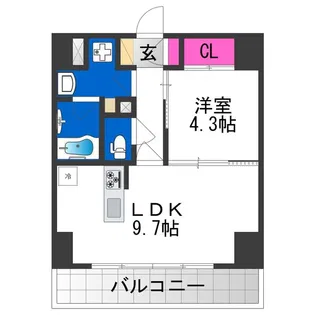 トーシン西田辺【8階】の間取り