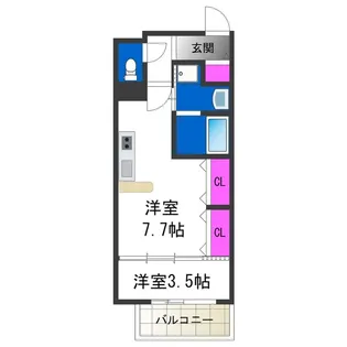 シスイル長居【204号室】の間取り