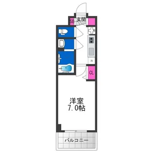 DOUBLE NINE RESIDENCE TENNOJIMINAMI【7階】の間取り