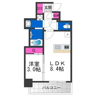 エスリードレジデンス大阪天王寺【12階】の間取り