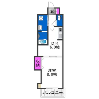グラート西田辺【5階】の間取り