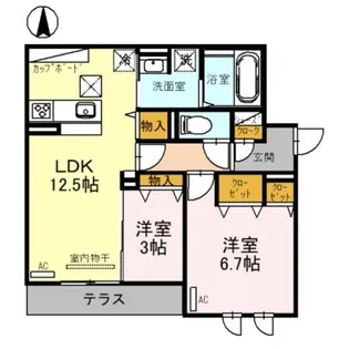 グリーンコート鷹合【1階】の間取り