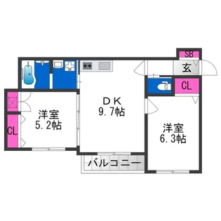 わいわいハウス平野【2階】の間取り