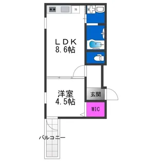 フジパレス駒川中野Ⅵ番館【1階】の間取り