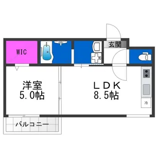 フジパレス駒川中野Ⅵ番館【2階】の間取り