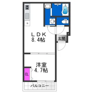 フジパレス加賀屋Ⅲ番館【203号室】の間取り