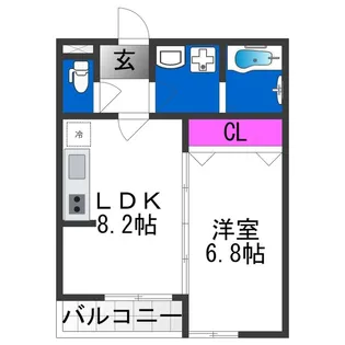 1LDKの間取り画像