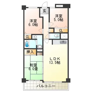 サワー・ドゥ住之江公園【5階】の間取り
