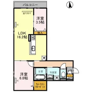 2LDKの間取り画像
