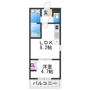 badge加美南【104号室】の間取り