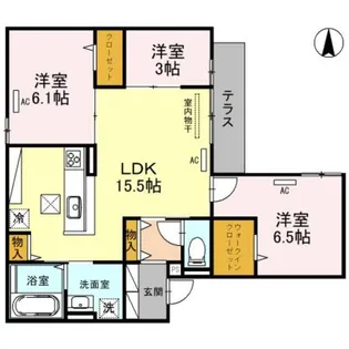 Clashist清水丘 East【1階】の間取り