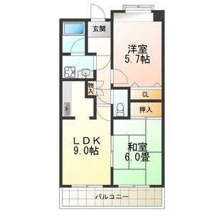 ラフィーネ住之江【6階】の間取り