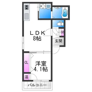 GRANDIR矢田【3階】の間取り