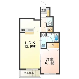 サザンテラス・ソレアード【1階】の間取り
