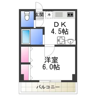 1DKの間取り画像