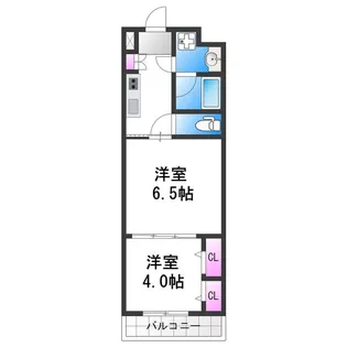 プランドール天王寺SOUTH【403号室】の間取り