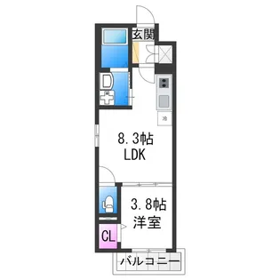 Polias南津守【1階】の間取り