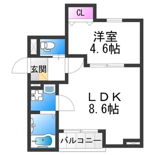 ALEGRIA喜連東【3階】の間取り