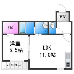フジパレス住吉遠里小野Ⅲ番館【1階】の間取り
