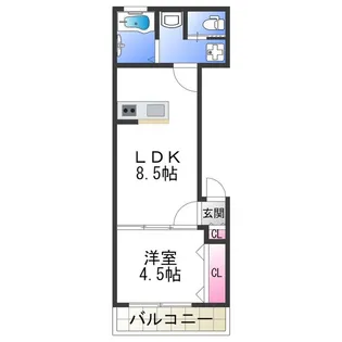 ユアメゾン阪南町【3階】の間取り
